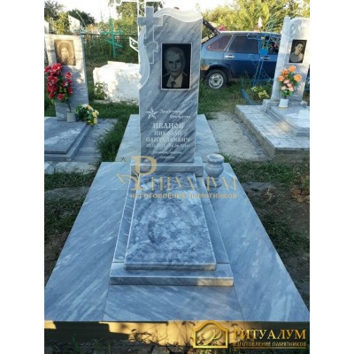 Памятник из мрамора - Крест-вуаль   PM0003 — ritualum.ru